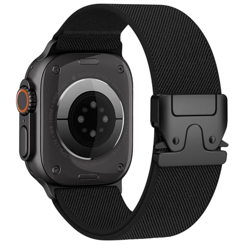 Elastisches Armband für Apple Watch Ultra 3 Armband 49mm 46mm 45mm 44mm 42mm, Nylon Sport Strap Band mit Fallschirmverschluss für iWatch Ultra Series 11 10 9 8 7 SE 6 5 4 3 2