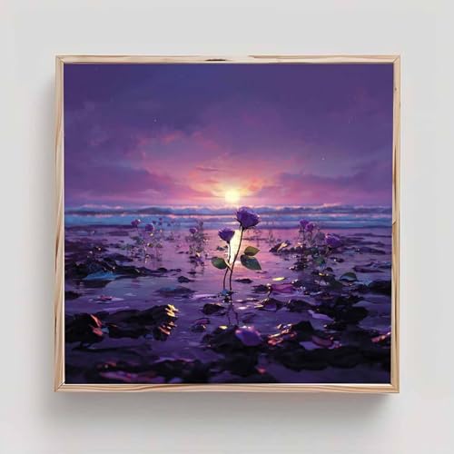 Playa Diamond Painting Adultos, Paisaje Cuadros de Diamantes, 5D Puzzle Diamantes Cuadros en Punto de Cruz Diamond Art Painting Kit, Hobby Ccreativi Adulti, Decoración Pared Hogar 45x45cm bd6-l38