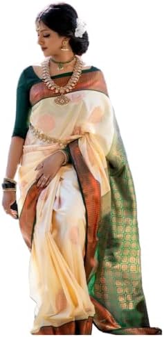 SGF11 Women's Kanjivaram Soft Silk Saree With Blouse Piece
