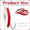 Thin Red Ribbon 3mm Satin Ribbons for Gift Wrapping, 91m Wrapping ...