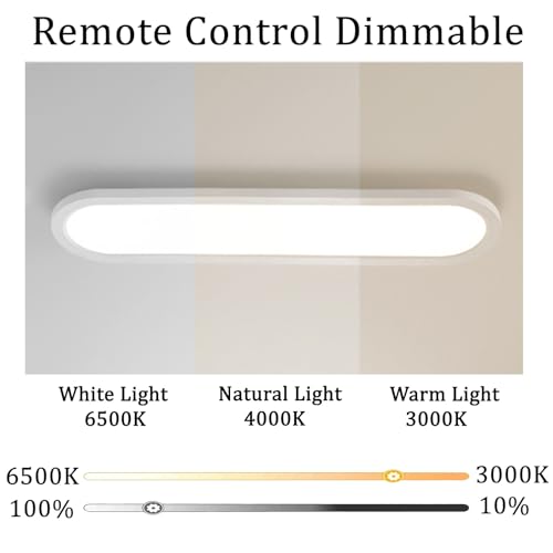 Plafonnier LED avec télécommande intensité réglable 3000K-6500K lampe de plafond - 2