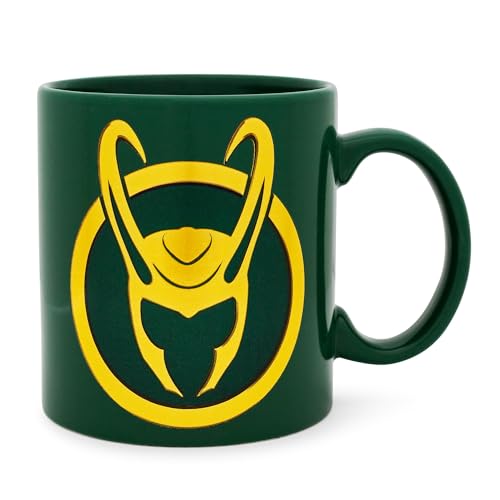 Silver Buffalo Marvel Studios Loki - Taza de cerámica en relieve con capacidad para 20 onzas