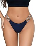 Avidlove Womens Thongs Underwear Sexy Bikini Panties Cute Cheeky Undies Navy Blue M