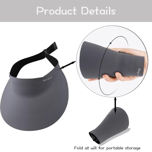 Chapéu de sol com aba de viseira cinza, portátil, aba grande, ultraleve, para viagens diárias, pesca