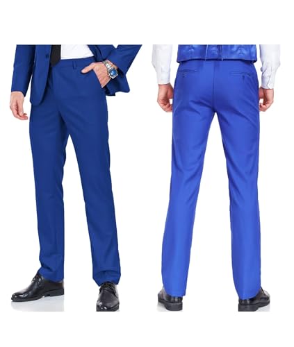 Men's Dress Pants Classic Flat Front Suit Pants Slim Fit Formal Trousers for Mens Casual2