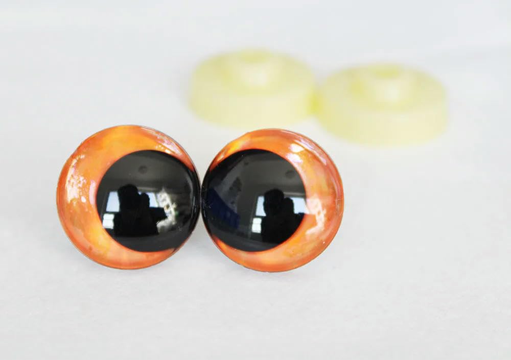 Yeux de sécurité à paillettes 3D pour poupée 12-35mm avec rondelle dure x20