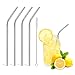 Reusable Drinking Straws,Set of 4,Stainless Steel Straws -Cleaing Brush Included