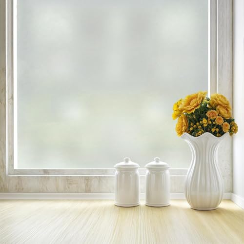 DIFIT Vinilo Ventana Privacidad, Vinilos para Cristales Opaco, Lámina de Vinilo para Ventanas Escarchado Estática Adhesiva Anti-UV, Adecuado para Hogar, Oficina,Exterior, Blanco Mate, 30 x 200 cm