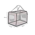 Hundetransportbox faltbar für Reise & Auto, 90x61x65 cm, stabile Transportbox mit Tragegriffen & Decke für Katzen & Hunde bis 22 kg, robuste Hundebox aus Stoff für klein & groß, dunkelrot – Bild 5