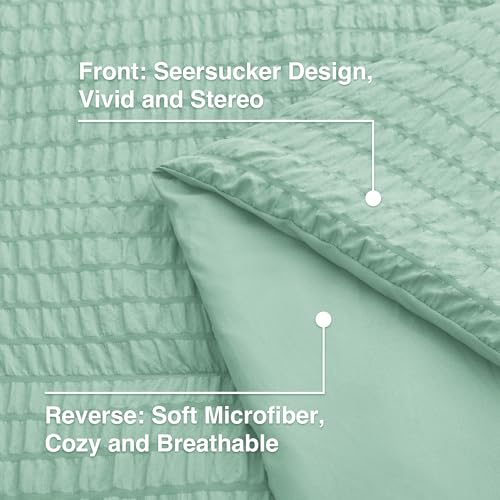 Love's cabin Seersucker Light Green Twin XL Comforter Set by Love's cabin - Used condition - Image 5