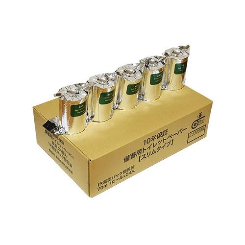 防災グッズ 10年保証 備蓄用 トイレットペーパー スリムタイプ 1ケース売り(24個入り) [MST-101] 長期保存 災害 トイレ 丸英製紙のサムネイル