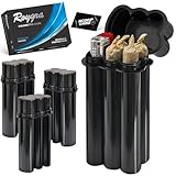 (4 Pack) King Size Pre-roll Cone Holder Case, 4-Hole Cigarette Case for Regular Size with Lighter Holder, 4 or 6 Capacity Container Storage Box, Small Smoking Accessories for Pre Rolled Rolling Paper