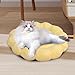 Baoblaze Soft Pet Nesting Bed Small Dog Bed Autumn Winter Pet Sleeping Pad Flower Shaped Round Cat Bed for Kitten Indoor Cats Puppy, Yellow