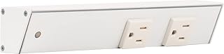 Task Lighting APT Angled Power Strip 9 inch Left, 2 Receptacles, White