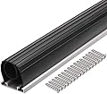 10FT Garage Door Bottom Rubber Seal - Universal Weatherproof Sealing with Pre-drilled Aluminum Track Kit,Additional Rubber Inside