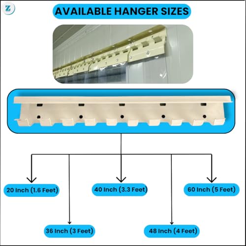 Image of Zenmat 2mm Thick PVC Strip Curtain | Wide Hanger X 6 Feet Long | 8.5 Inch Wide Vinyl Strips | Transparent Door Curtain | Ideal for Office, Balcony, Cold Storage | Customizable Sizes