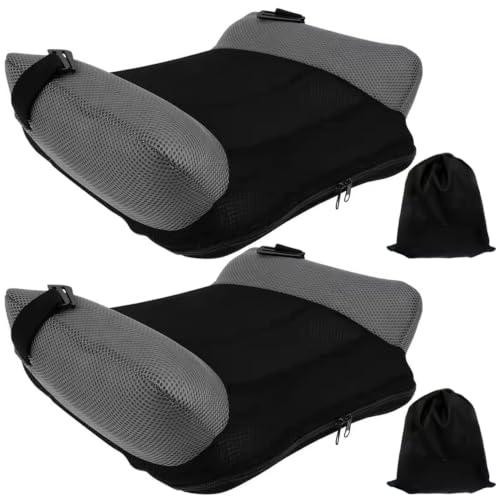 Asiento elevador inflable de 2 uds, asiento elevador de viaje portátil y de inflado rápido con bolsa de almacenamiento, cojín cómodo sin respaldo para coche