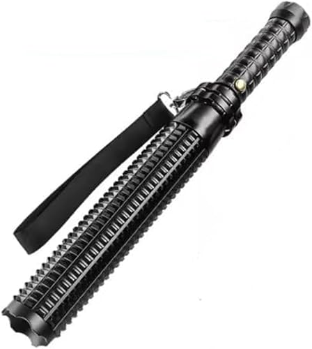 Tactical LED Flashlight, 35.5 cm, 5 Modes, IPX6 Waterproof, Rechargeable 18650 Battery, Telescopic Zoom