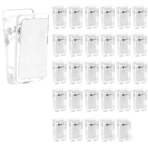 30 Pièces Mini Pinces à Linge Transparentes Adhésives Simple Face 26x13mm Clips Photo en Plastique à Ressort pour Tapisserie Murale Affiches Bureau Maison...