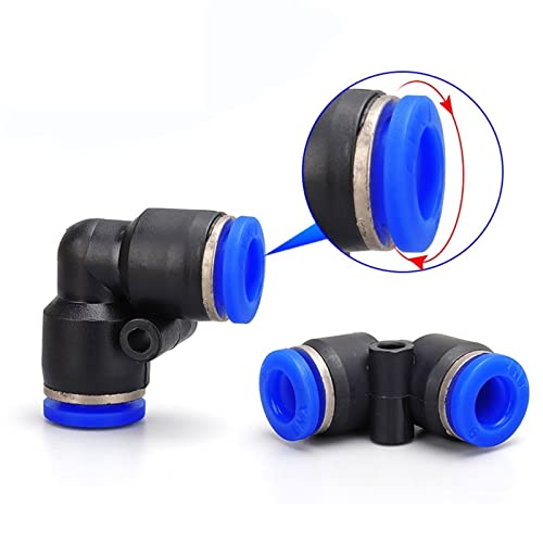 Ajuste rápido neumático PV 14mm con codo de plástico y conector de agua instantáneo de 2 vías 4