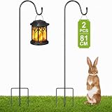 Schäferhaken Garten 2er Set, 81 cm Hirtenstab aus Metall als Laternenhalter