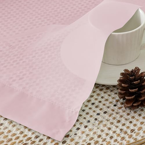 Image of OVZME Blush Pink Sheer Curtains 84 Inches Long 2 Panels - Soft Light Filtering Window Sheer Panels for Living Room /Bedroom, Top Dual Rod Pocket, 1 Pair, Each 42Wx84L Inches