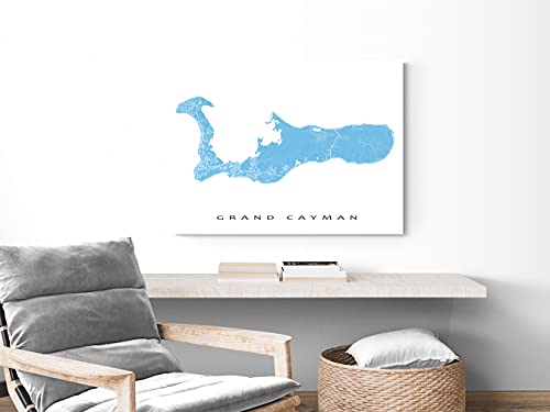 Grand Cayman Map Art Print 8X10, Cayman Islands Poster 24X36, Handmade Grand Cayman Wall Art Decor By Maps As Art #TOP3