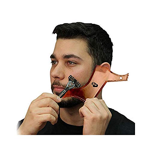 TAME'S SUPERIOR BEARD SHAPING TOOL - New for 2019 - Multi Shape Beard Guide For Any Style - Built in Comb for Grooming - Beard Shaper With Beveled Edges & Measurement Lines For Precise Trimming