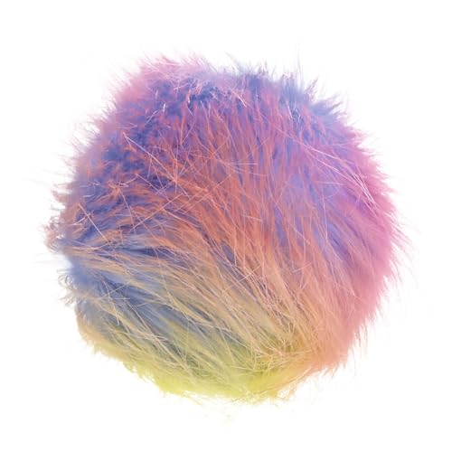M METERXITY 1-Pack Faux Fur Pom Poms, 5.9 Inch/ 15 cm Soft Fluffy Pompoms Balls with Elastic Loop for Hats/Bags/Keychains/Knitting Accessories/DIY Crafts [Seven Colors]