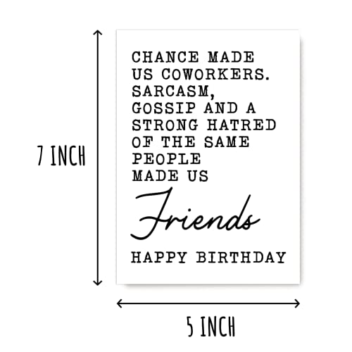 EruditeGifts Best Friend Card - Chance Made Us Coworkers Sarcasm - Gossip - Strong Hatred Funny Birthday Card Work Bestie Birthday Card2