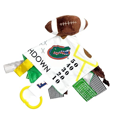Image of The Learning Lovey Florida University Gators Baby Football Tag Toy, College Sensory Crinkle Toys, Soft & Safe, Ideal Stroller, BPA-Free with Clip, 10 inch x 10 inch