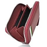 QUARE 小銭入れ メンズ ミニ財布 コインケース 本革 コンパクト 小さい (ボルドーレッド)