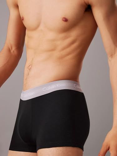 Calvin Klein Herren-Unterhose, niedrig, 3 Stück, B- BLK, Hemisphere BL, ASH WBS, S 4