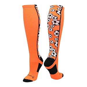 MadSportsStuff Crazy Soccer Socks with Soccer Balls for Girls and Boys Youth Kids Over the Calf Gift Accessories