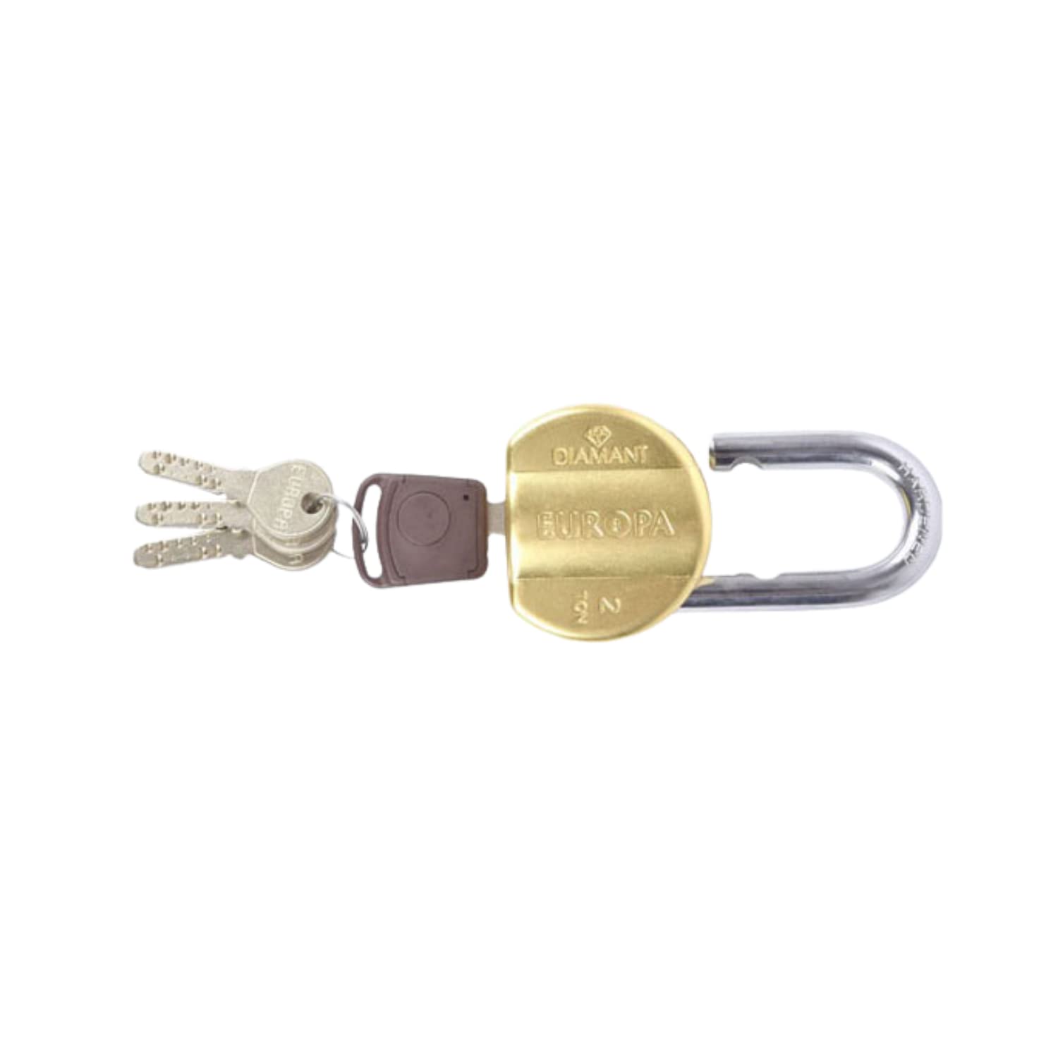 Europa L365 TW Diamant Padlock with 14 Pin Dimple Key DLSB Technology Modern Styling Bump and D Shape, 65 mm Twin Pack, Common Key 11 mm Hard Shackle, 3 + 1 Light Included, BM Finish (Brass Matt) — Amazon image 3