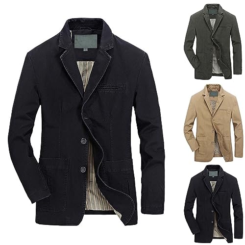 Casual Cotton Blazer for Men Button Down Suit Jacket Sport Coats Formal Dress Suir Blazer Jackets Work Jacket Coat2