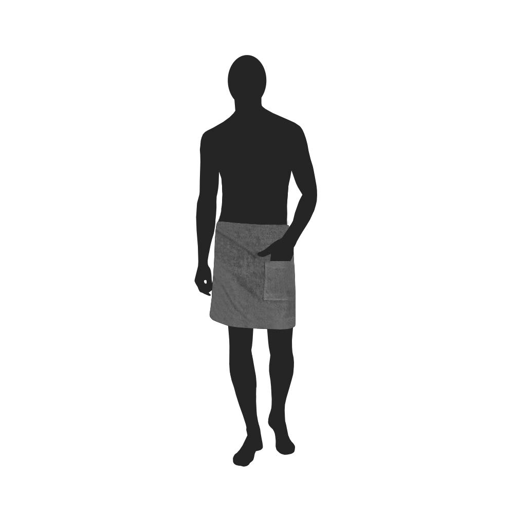 ARLI Saunakilt Damen + Herren Set Saunatuch Saunahandtuch Baumwolle Anthrazit Gummizug Tasche Klettverschluss praktisch individuell anpassbare Größe Sauna Sarong Kilt Wellness Hamam Mann Frau