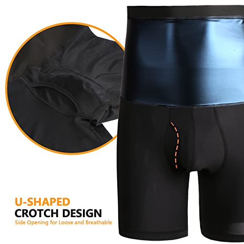 Sauna Short Pants for Men Sweat Sauna Suit Compression Leggings Tummy Control Shapewear High Waisted4