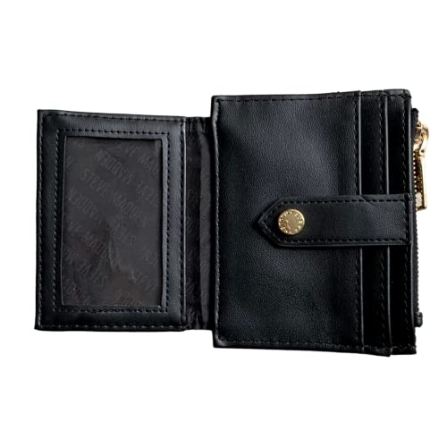 Steve Madden Smooth Quilted Card Case Wallet (BLACK)2