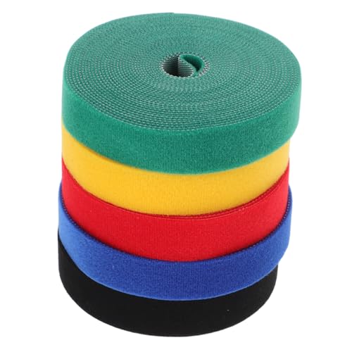DIYEAH Classroom Tape 5 Pcs Strips for Reusable Nylon Tape Bright Colors Safe Adhesion for Cable Ties Cord Wrapper