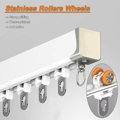 Customizable 19.5ft Aluminum Ceiling Curtain Track - Seamless Sliding Divider for RV, Hospital, and Home Use - Easy Installation, Durable White Rail System