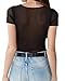 Women's Mesh Tops (Black, X-Large)