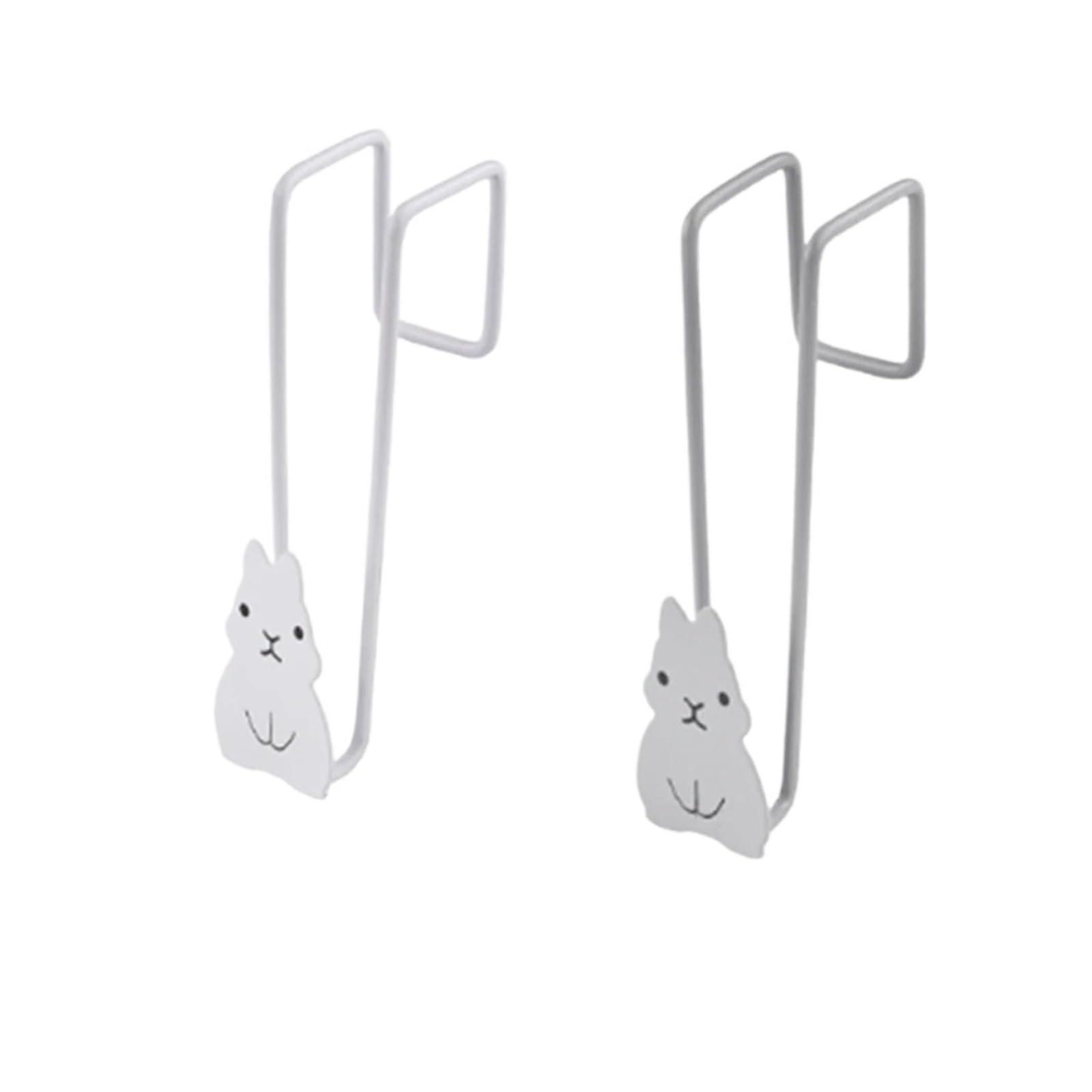NKTFKQZJZ 2 Pack Black Cat Shaped No Drill Metal Hooks, Decorative Hangers for Door Cabinet Bathroom