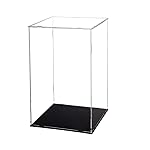 Evron Display Case for Collectibles Assemble Clear Acrylic Box Alternative Glass Case for Display Action Figures Home Storage & Organizing Toys (5.5x5.5x9.5 inch; 14x14x24 cm)