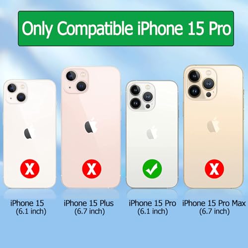 Battery Case for iPhone 15 Pro , Upgraded Slim 8000mAh Rechargeable Protective Portable Charging Case Compatible with iPhone 15 Pro (6.1 inch) Extended Battery Pack Charger Case with Carplay (Black)
