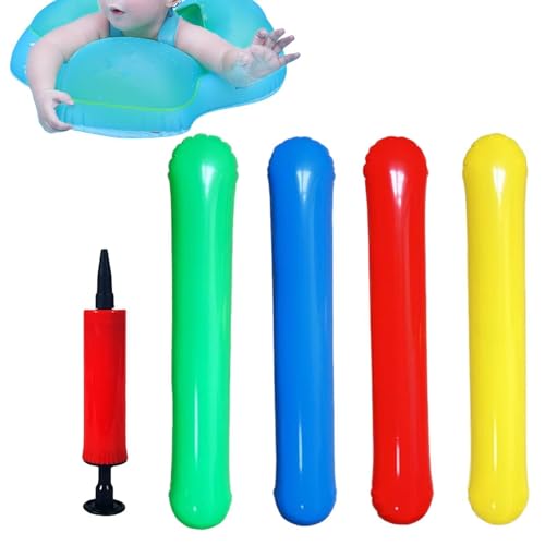 Flotadores Inflables para Viajar - 4 Piezas de Flotadores Acuáticos con Bomba de Aire | Piscina en Forma de Noodle, para Playa, , Vacaciones, Fin de End, Río, Lago