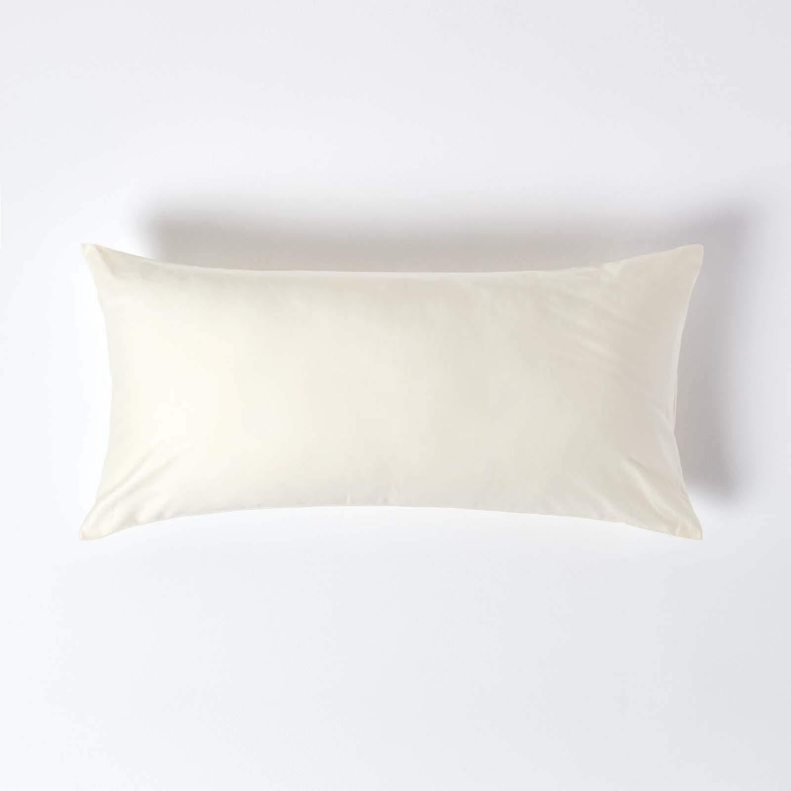 HOMESCAPES 1000 Thread Count Egyptian Cotton Cream 40 x 80 cm Pillowcase Euro Size Luxury Pillow Case Pack of 2 — image 1