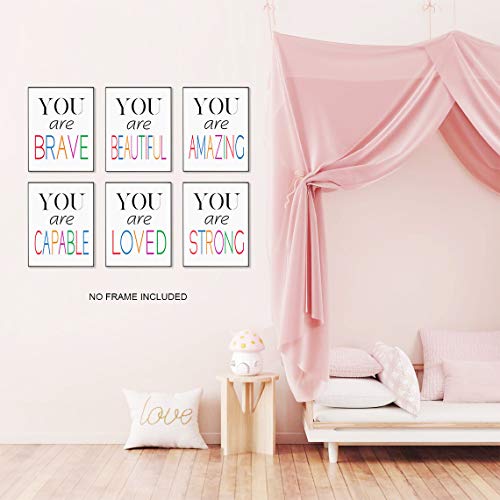 Giftsfarm Girls Wall Decor, Kids Wall Art, Girls Room Decor, Posters For Teen Girls Room, Girls Room Wall Decor, Girls Wall Decor For Bedroom, Kids Room Decor For Girls (Set Of 6, 8X10In, Unframed) #TOP4