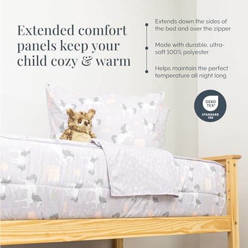 Image of Beddy's Fairytale Unicorn Durable Zipper Bedding for Kids - Bed in a Bag - Purple Sheets & Comforter with Unicorns - Includes 2 Pillowcases and 2 Shams - Easy to Make & Wash - Full