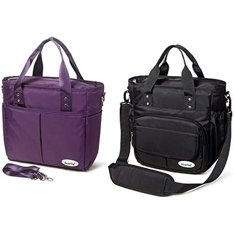 Scorlia Insulated Lunch Bag, Extra Large Leakproof Lunch Tote Bag With Removable Shoulder Strap, Durable Reusable Cooler lunch Box Bag with Side Pockets, Tall Drinks Holder for Women Men Work Cover